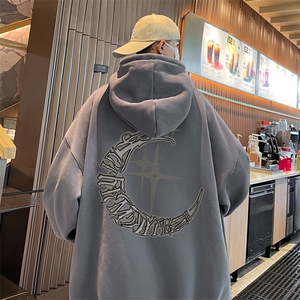 卫衣男重磅华棉男士宽松时尚连帽卫衣外套XZ310B-W645-P50加绒P60图片