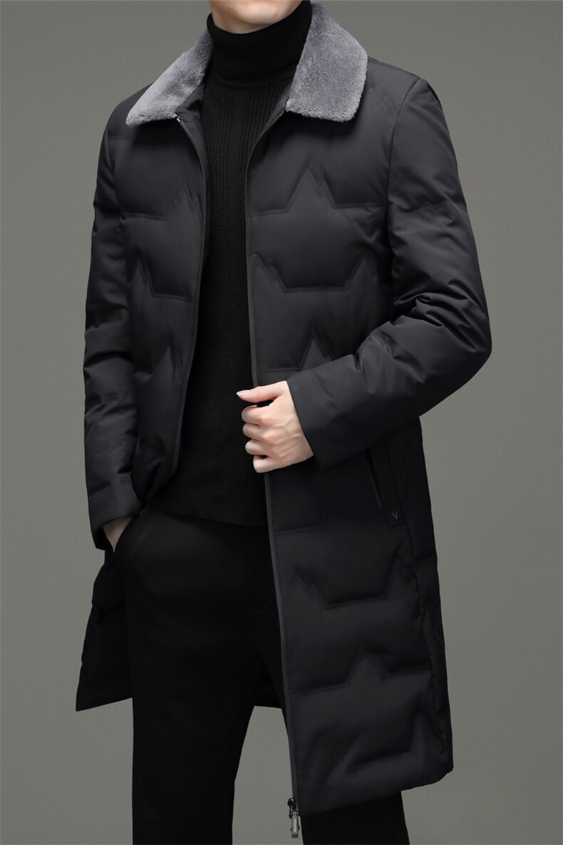 CXZZF18钱塘2020-2中年男士冬季新款厚款商务休闲长款羽绒服P245,男装羽绒服,钱塘207-2
