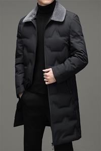 CXZZF18钱塘2020-2中年男士冬季新款厚款商务休闲长款羽绒服P245图片