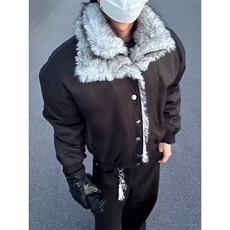 羊羔绒毛棉袄男士冬季2025新款加厚加绒棉衣冬装情侣棉服外套，男装棉衣，星座506A