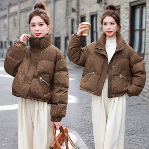 美拉德洋气时尚短款立领羽绒服女2025秋冬季新款小个子白鸭绒外套图片