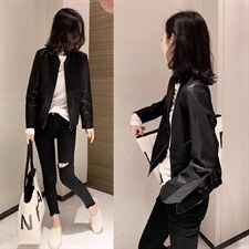 皮衣外套，女装皮衣，美惠百合