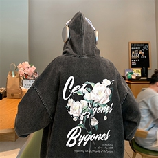 得物抖音高品质二开360克重磅做旧炒雪花纯色连帽水洗卫衣16026，男装卫衣，电商A486
