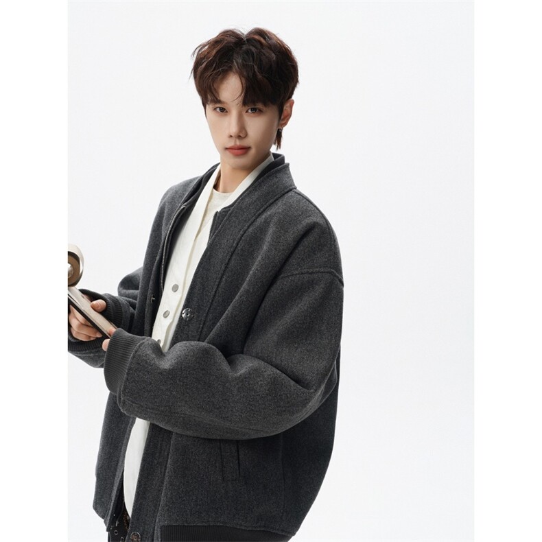 秋冬加棉加厚假两件短款毛呢夹克外套男韩系星座812-JK29-P128,男装夹克,星座812
