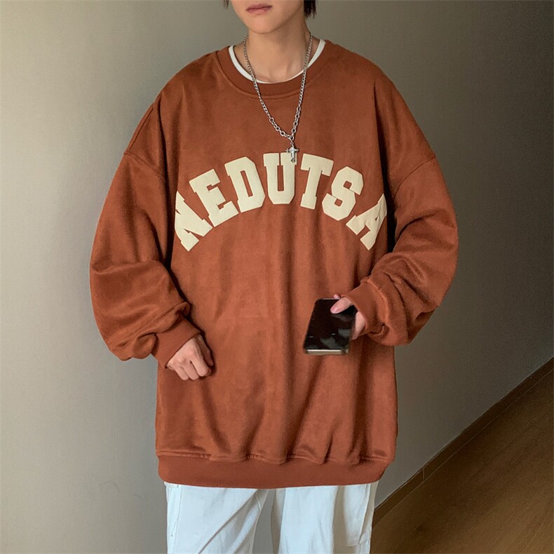 麂皮绒卫衣男士秋季新款美式高街复古休闲外套WY08127-P45,男装卫衣,星座308B-1