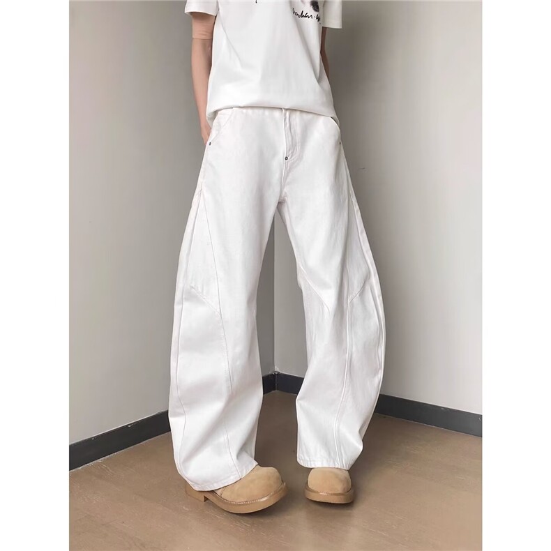 文艺拼接打褶可调节扣弯刀牛仔裤新款ins百搭慵懒日系潮流NZA1329,男装牛仔裤,星座516A