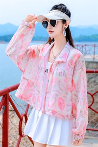夏季薄外套女短款2025今年流行时尚印花户外遮阳棒球服韩版上衣潮图片
