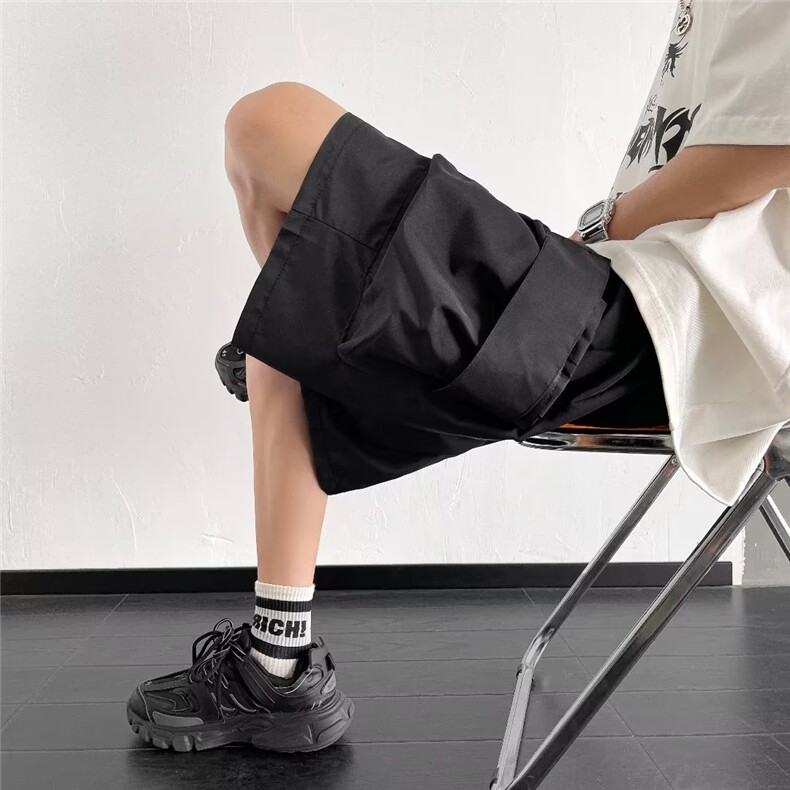 工装短裤男夏季高级感潮牌痞帅休闲裤子直筒阔腿宽松百搭五分中裤，男装休闲裤，星座601-2