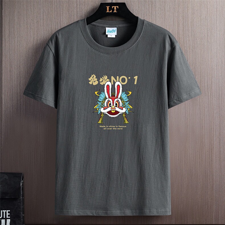 外贸大码现货2025夏季新款休闲潮流男士印花圆领短袖T恤DT198-P10,男装T恤,星座1816-2（原1210–2）