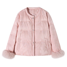 【bao款大货已出】2026冬装新款新中式提花年货狐狸毛羽绒服90绒，女装羽绒服，雅静靓衣