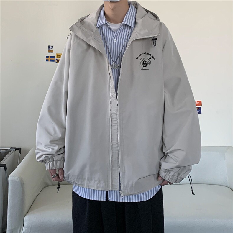 港风秋款宽松高品质连帽防水夹克F55P65控88,男装夹克,电商A247