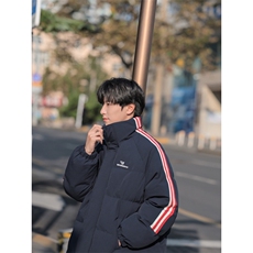 美式复古侧边条纹立领棉衣男冬季保暖加厚棉袄架棉外套P103X168，男装棉衣，星座803