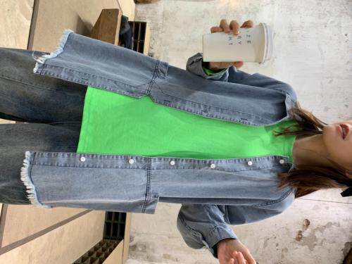 春季新品牛仔衬衫，女装衬衫，怪怪树