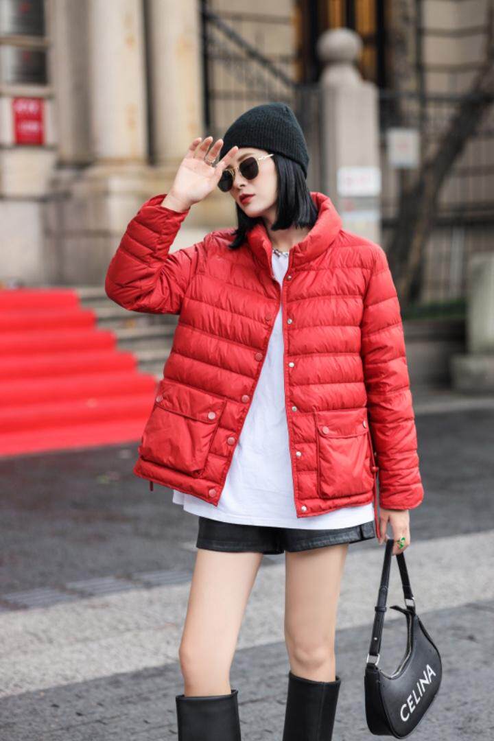 时尚立领包边羽绒服，女装羽绒服，依水云阁