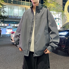 抖音直播飞行立领休闲纯色复古百搭外套美式教练夹克26188-39，男装夹克，星座1402-1