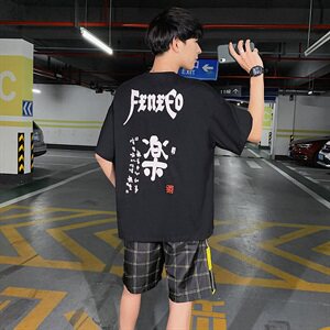 运动套装男韩版潮流夏季新款男士青少年短袖t恤潮两件套DS785T图片