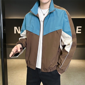 复古撞色拼接立领冲锋衣外套男开衫外套夹克棒球服JK01577-P68图片