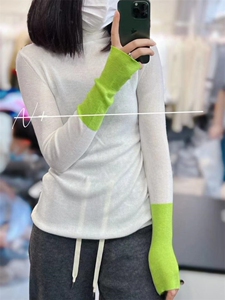 10色羊毛衫打底拼色袖子图片