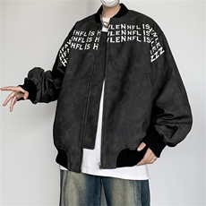 美式高街立领夹克外套男女秋冬季节hiphop潮牌字母印花棉服棒球服，男装夹克，星座505-2（原电商A260-1)
