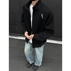 cleanfit开衫外套男款秋冬季美式灰色卫衣高级感立领棒球服夹克，男装夹克，星座506A