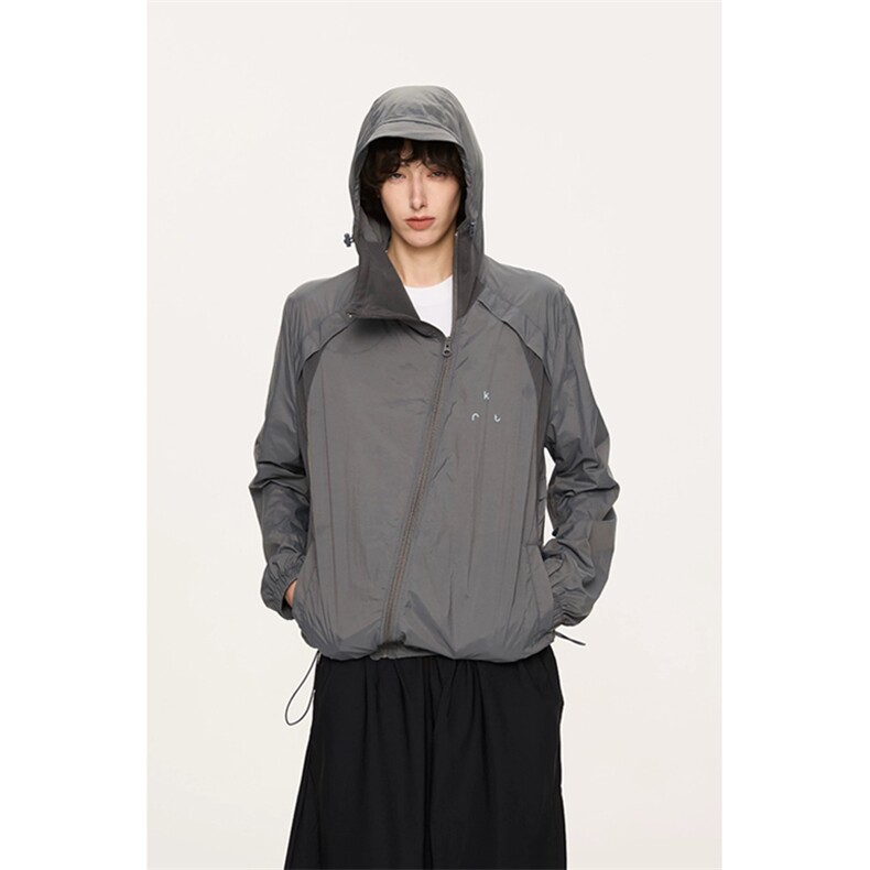 网图有货异形冰甲夏季斜拉链活片裁剪透气防嗮服外套男A730-P50,女装短外套,星座1505