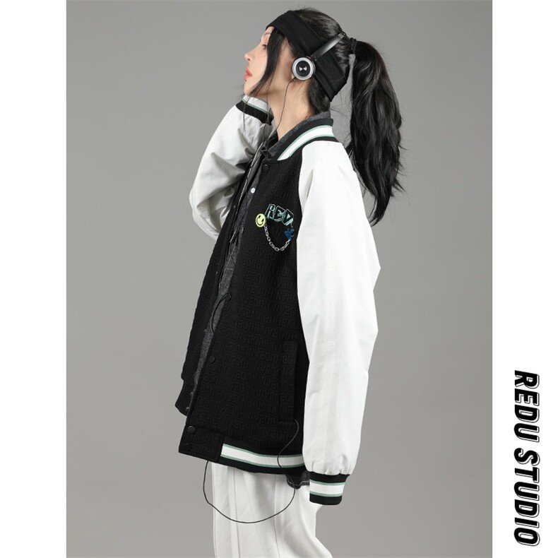 秋装新品潮韩版夹克棒球服男女中性风胸针刺绣休闲外套8013-P95,男装夹克,电商A441-1