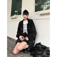 B221美式ins高街暗黑金属感宽松休闲外套上衣SY2303-P90控118，男装夹克，电商B221