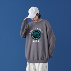 Y2478P38中性模特2024秋季ins潮男潮趣印花卫衣时尚圆领宽松上衣，男装卫衣，星座510A-1