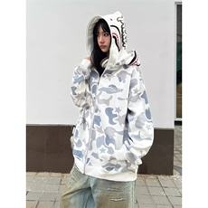 1506A/G82750/P52万千少女美式复古双帽迷彩连帽卫衣1，男装卫衣，星座1506A