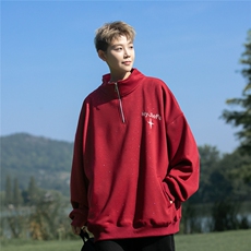 主推款满天星大码重磅高品质刺绣半拉链立领卫衣JF41-特P63控88，男装卫衣，电商A422-1