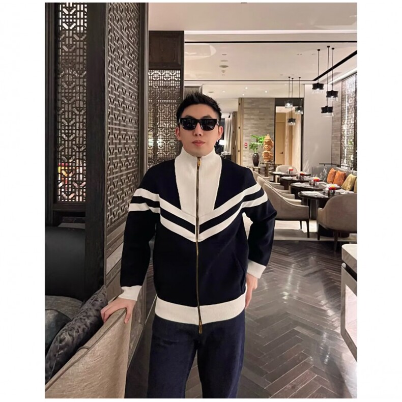 美式高街潮牌开衫男装秋季箭头拼色毛衣打底衫气质新款MZ989-P71,男装T恤,星座412-3