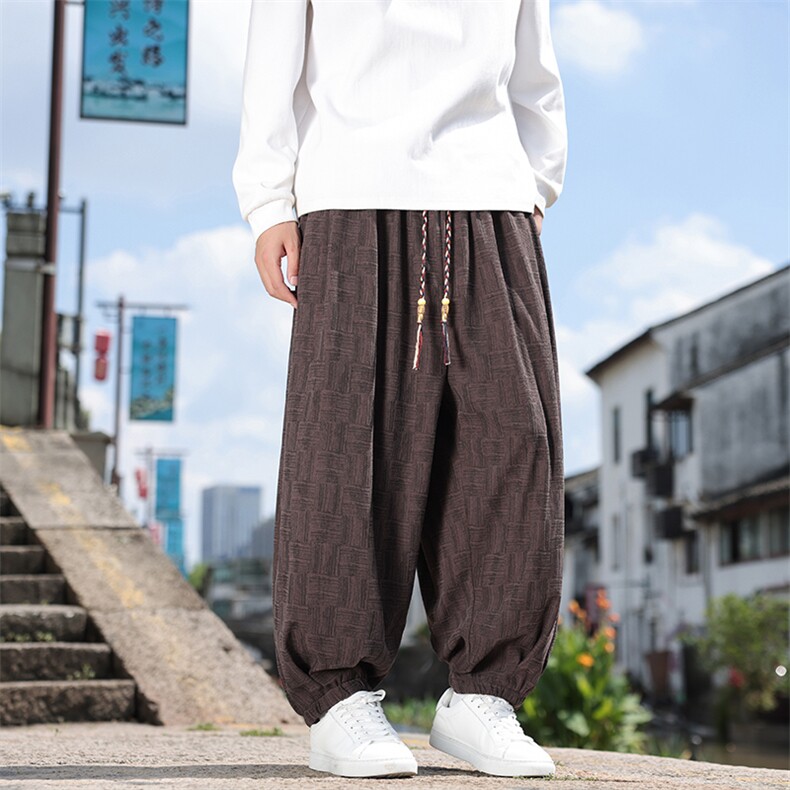 2025秋冬风灯芯绒复古灯笼裤宽松束脚超大码M-9XL2538-P65,男装休闲裤,电商A057B