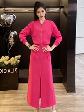 高级感时尚运动套装女秋季新款拉链开衫卫衣前开叉半身裙两件套潮，女装套装/套裙，江南