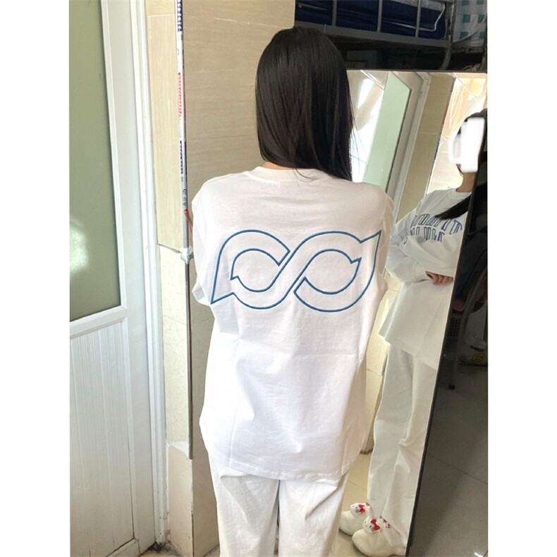 网图有货美式高街断开字刺绣长袖T恤男女宽松纯棉上衣A935-P35,男装T恤,星座1505
