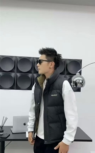 休闲拼色羽绒马甲印花潮男流行时尚高级羽绒马甲 313B-TM6673-P70图片