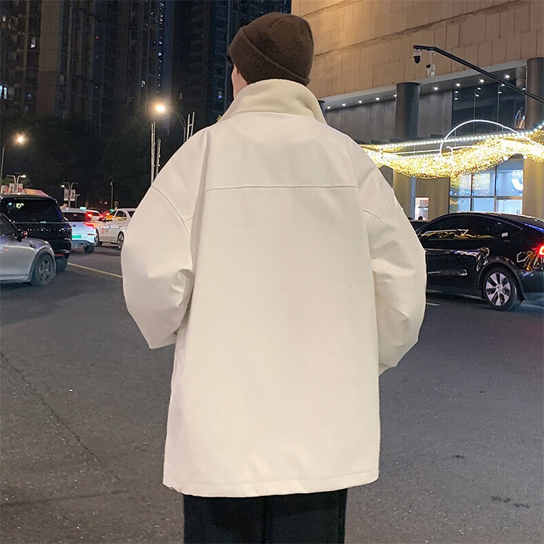 特批P100无差价冬季美拉德风美式PU皮棉服男加棉机车皮衣外套M91,男装棉衣,电商A001