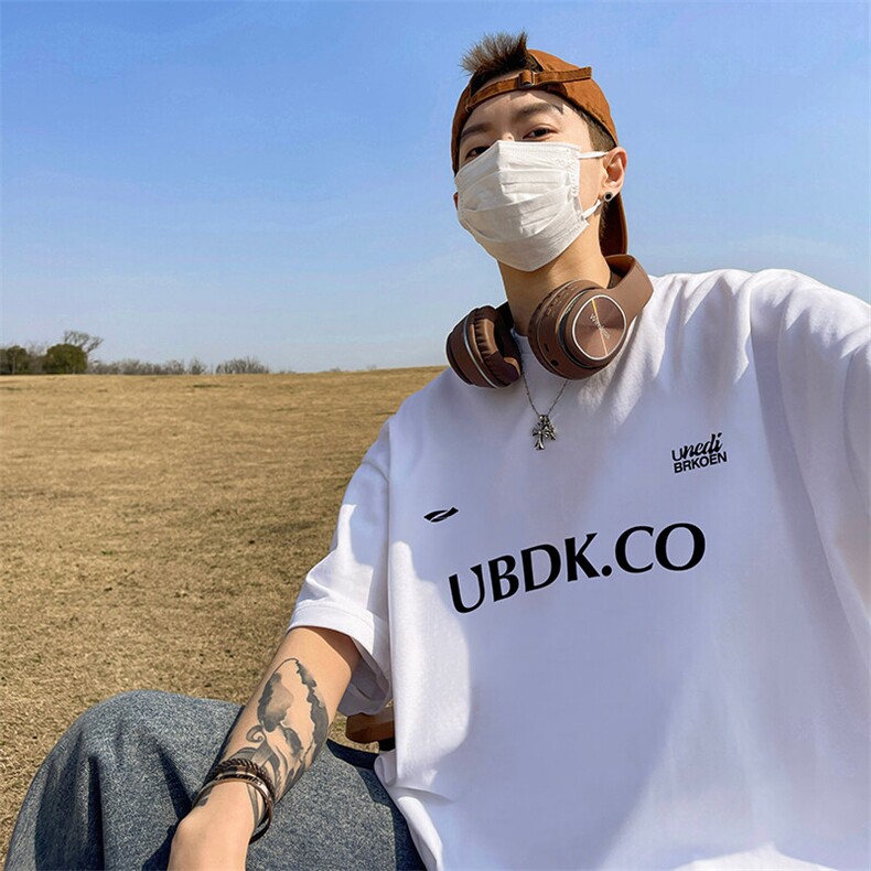 抖音得物二开现货220克夏装重磅美式高街宽松短袖t恤MT132,男装T恤,电商A486-1