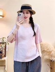 竺麻单兜小衫时尚日常女外穿，女装衬衫，湘姗