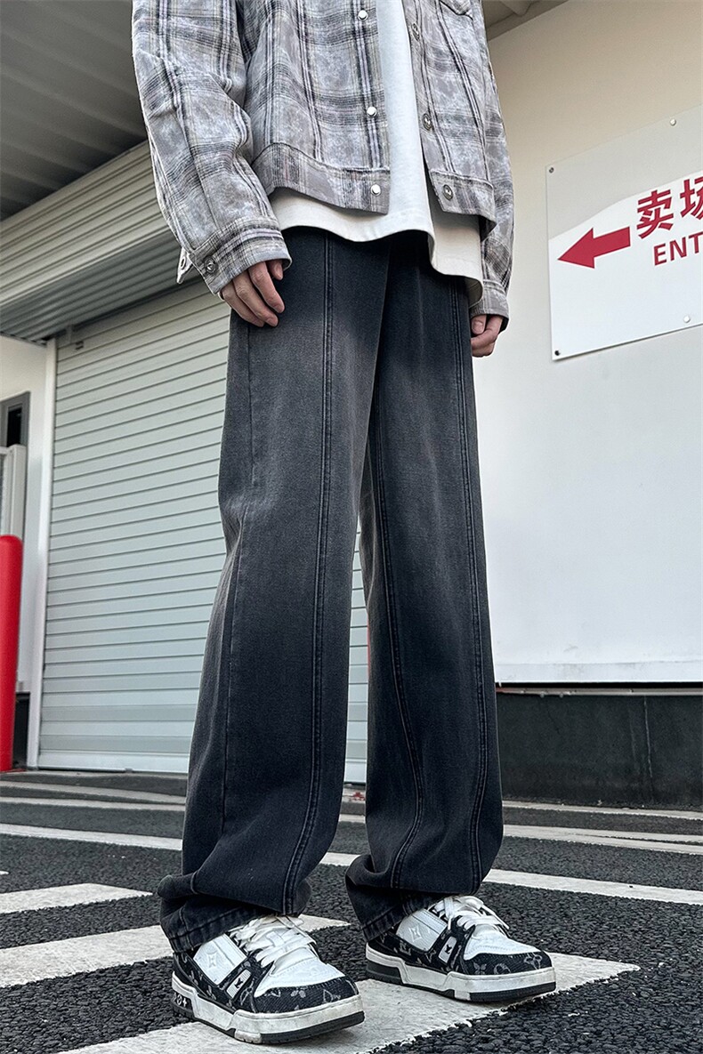2024春季新款外景大码美式水洗渐变牛仔裤M-5XGK24102-P50,男装牛仔裤,电商A022