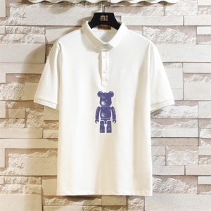 PL57242-P35 翻领短袖polo衫男大码胖子半袖t恤男有领保罗衫 砖墙图片