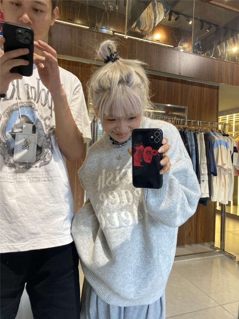 灰色正肩针织毛衣美式显瘦慵懒加厚套头内搭针织衫zzs142P55,男装针织衫/毛衣,电商D256-1(原A064-1)