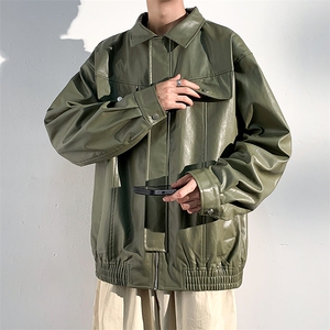 春秋季新款凯美拉PU皮衣休闲宽松棒球服夹克男 JK7011-P85图片