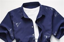 2021年春装新款印花衬衫男短袖衬衫男大码衬衫男QT5030/779p45，男装衬衫，电商A012