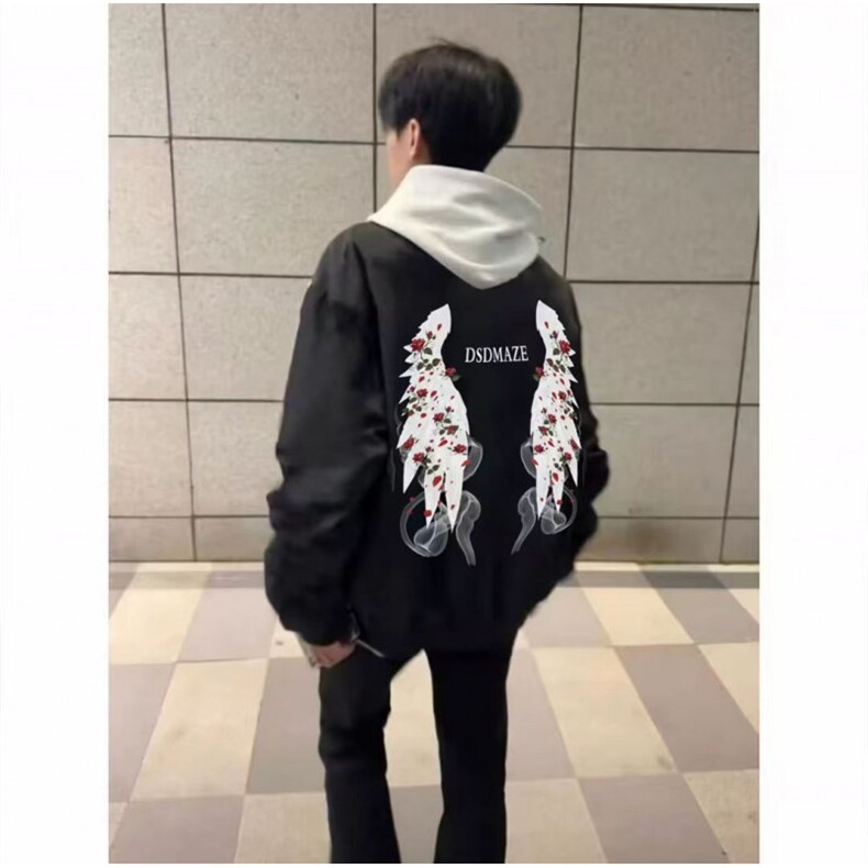 1506A/GC40/P40.9美式纯色夹克棒球服男春秋潮流情侣新款外套图片