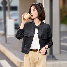 2025年春季现货时尚潮流女装精品皮衣外套，女装皮衣，1C078