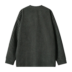 美式高街千鸟格子长袖T恤男女亨利V领英伦雅痞休闲宽松长袖打底衫，男装T恤，电商A443