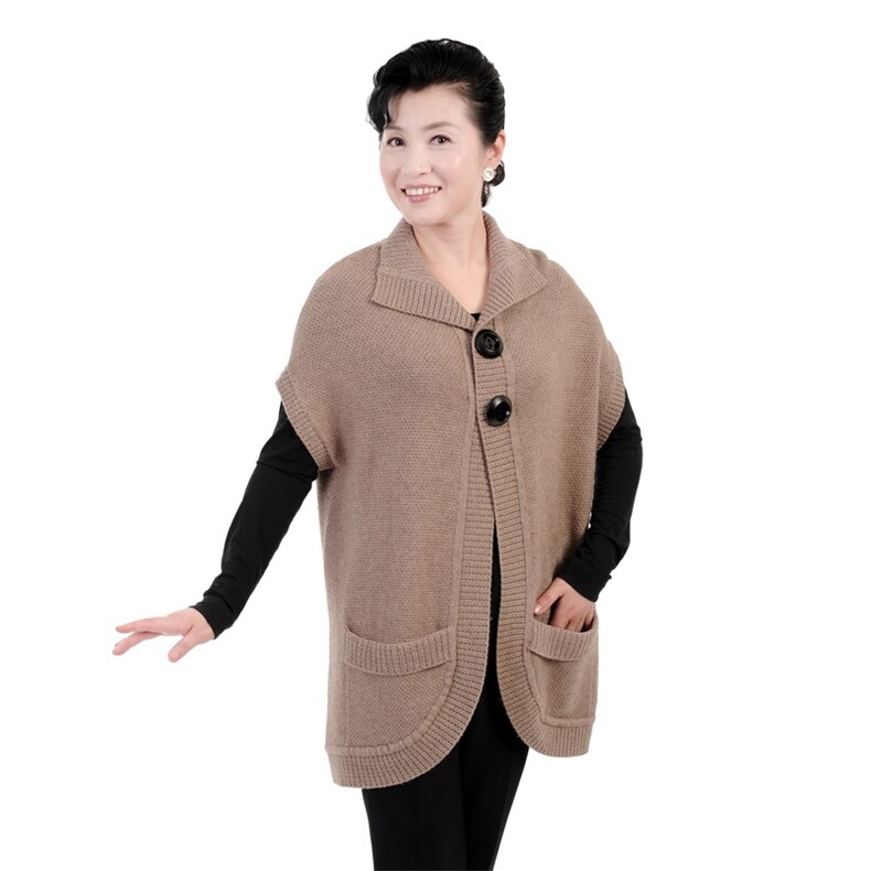 2025年秋季时尚百搭通勤简约休闲中老年长款坎肩，女装马甲，亚东羊绒制品