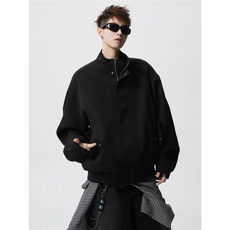 XZ518-1-MG310秋季美式纯色立领夹克男女简约高级感，男装夹克，星座518-1（原A432-1）