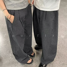 703-K500-P45抖音格纹休闲弯刀格子长裤，男装休闲裤，星座703
