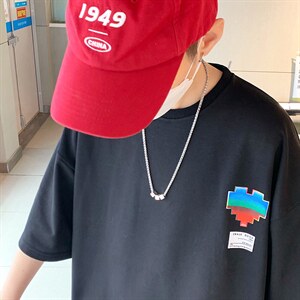 2025夏季 港风休闲印花oversize宽松T恤 B266-DX11-P30图片